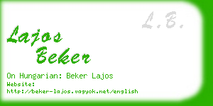 lajos beker business card